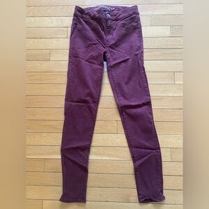 American Eagle Outfitters Women's Dark Red Skinny Jeans